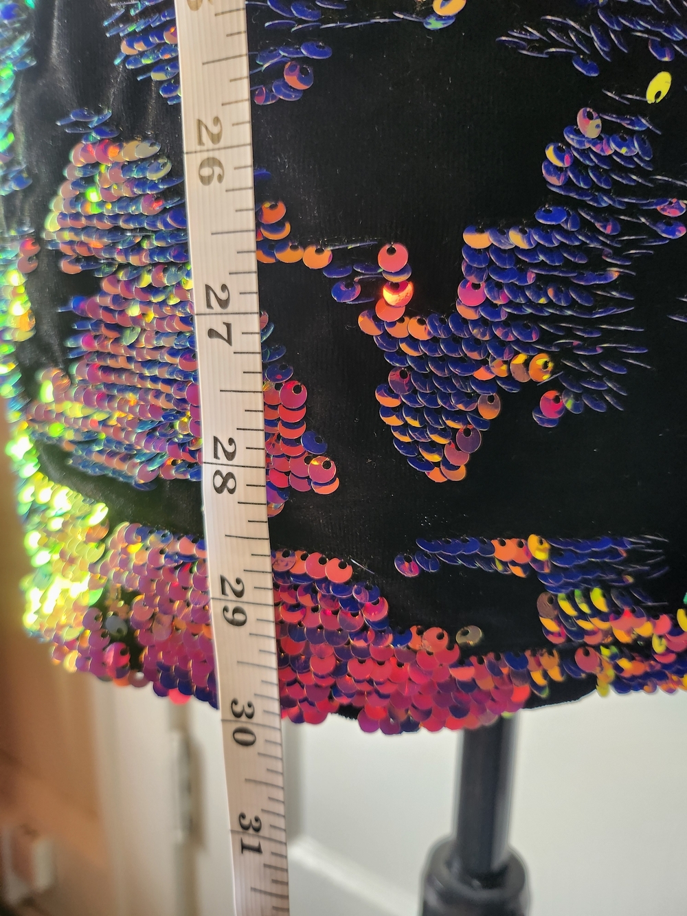 L'Atiste Mermaid Leopard Purple Black Iridescent Fantasy Club Mini Dress - Picture 7 of 8